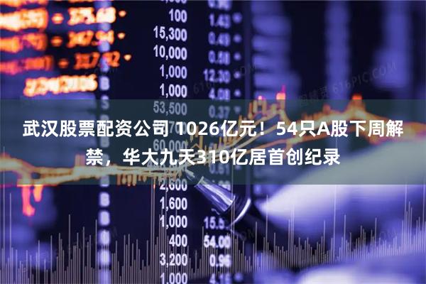 武汉股票配资公司 1026亿元！54只A股下周解禁，华大九天310亿居首创纪录